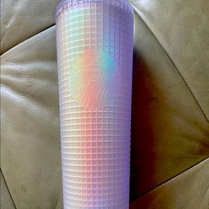 NEW!! Starbucks Iridescent Frosted Unicorn Soft Touch Grid Tumbler , Venti 24 oz
